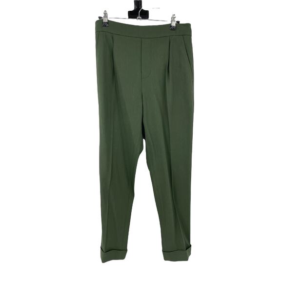 Vince Pants Womens Small Trouser Tapered Pull On Green Pleated Front - Picture 1 of 4